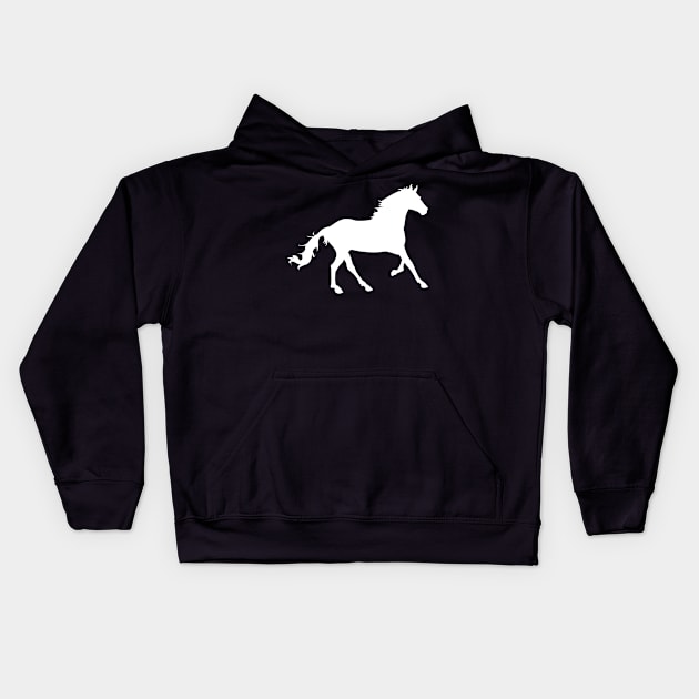 Horse white Kids Hoodie by Jackys Design Room